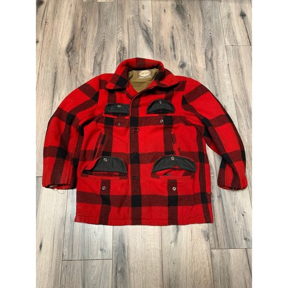 Carters Red & Black Buffalo Plaid Vintage Hunting Jacket M** - Picture 2 of 10